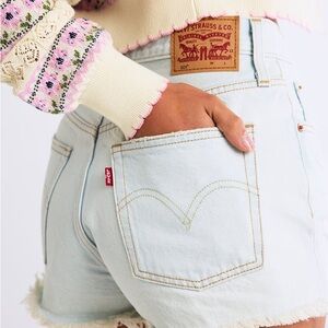 Levis high waist denim shorts